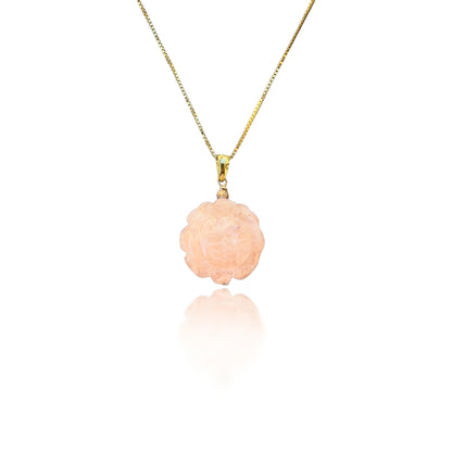 Love Pendant with Morganite Carving and Gold