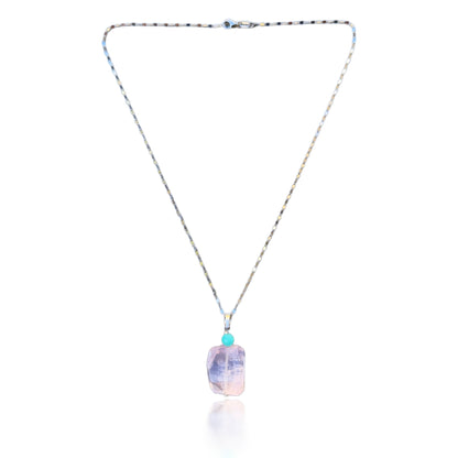 Love Pendant Necklace with Rose Quartz and Amazonite
