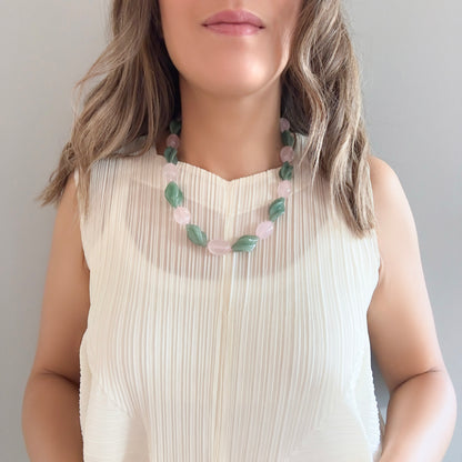 Opportunity Necklace with Green Aventurine and Rose Quartz