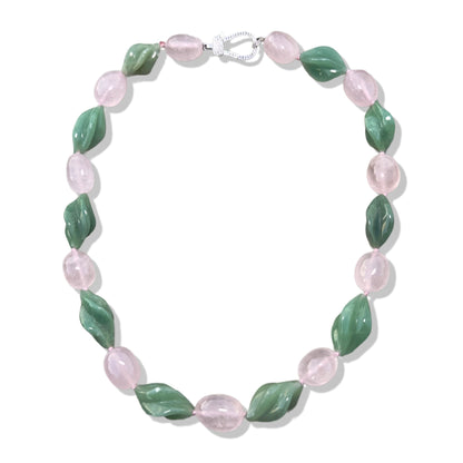 Opportunity Necklace with Green Aventurine and Rose Quartz