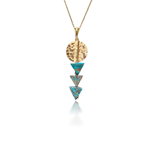 Peace Pendant with Blue Picture Jasper