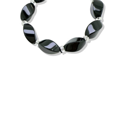 Protection Bracelet with Black Onyx, Clear Quartz and Freshwater Baroque Pearl
