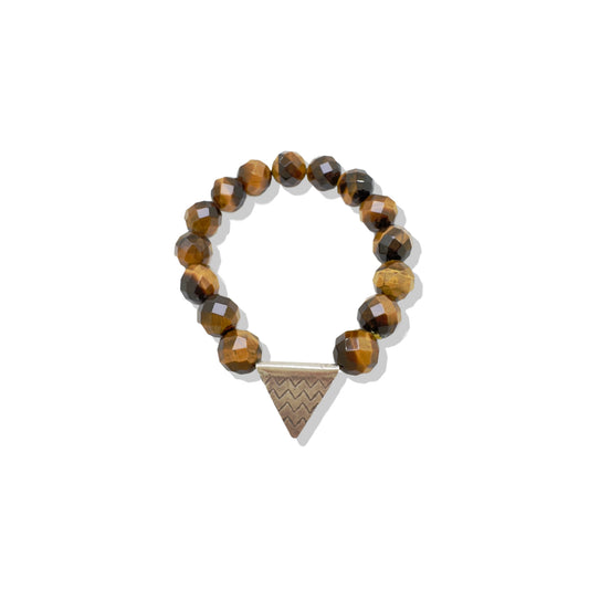 Protection Bracelet with Tiger's Eye and Pure Silver Bead