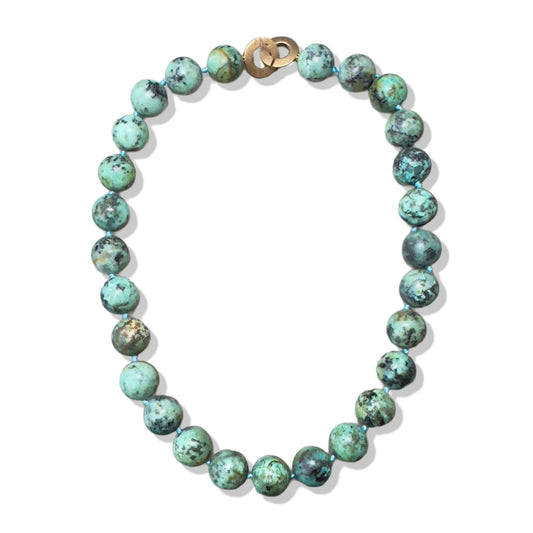 Protection Necklace with Turquoise and Gold