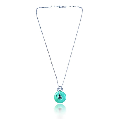 Renewal Necklace with Chrysoprase Donut Ruyi Pendant