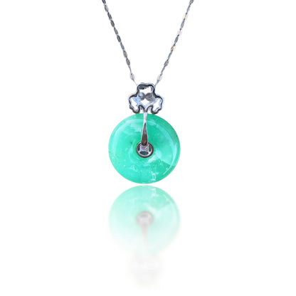 Renewal Necklace with Chrysoprase Donut Ruyi Pendant