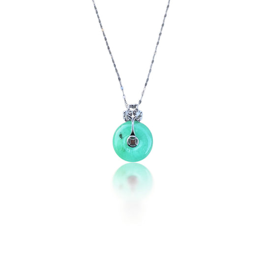 Renewal Necklace with Chrysoprase Donut Ruyi Pendant