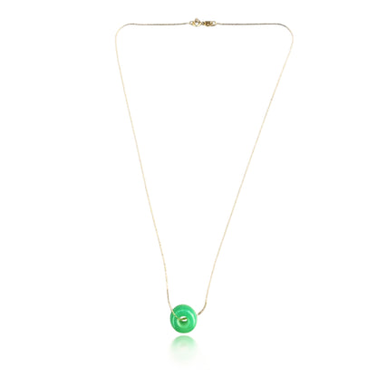 Renewal Pendant with Chrysoprase Donut and Yellow Gold