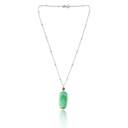 Renewal Pendant with Chrysoprase, Garnet and Rose Gold