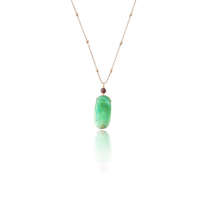 Renewal Pendant with Chrysoprase, Garnet and Rose Gold