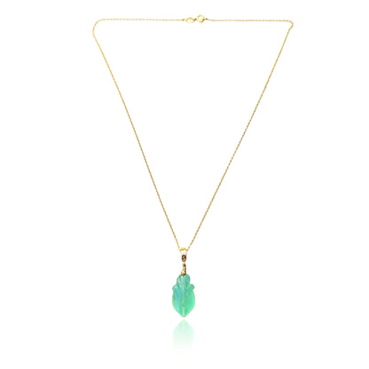 Renewal Pendant with Chrysoprase and Yellow Gold