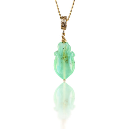 Renewal Pendant with Chrysoprase and Yellow Gold