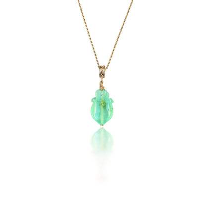 Renewal Pendant with Chrysoprase and Yellow Gold