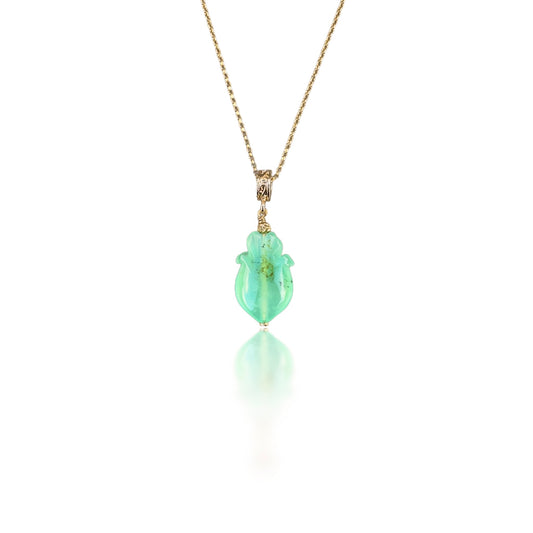Renewal Pendant with Chrysoprase and Yellow Gold