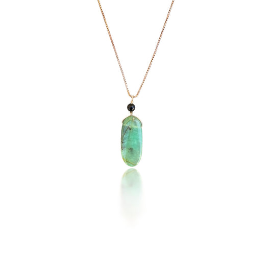 Renewal Pendant with Chrysoprase, Onyx and Rose Gold