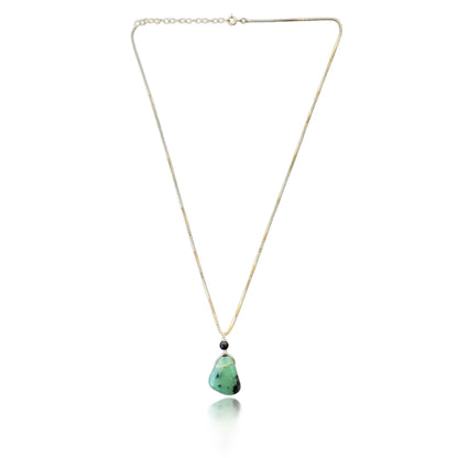 Renewal Pendant with Chrysoprase, Onyx and Yellow Gold