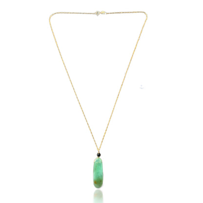 Renewal Pendant with Chrysoprase, Onyx and Gold chain