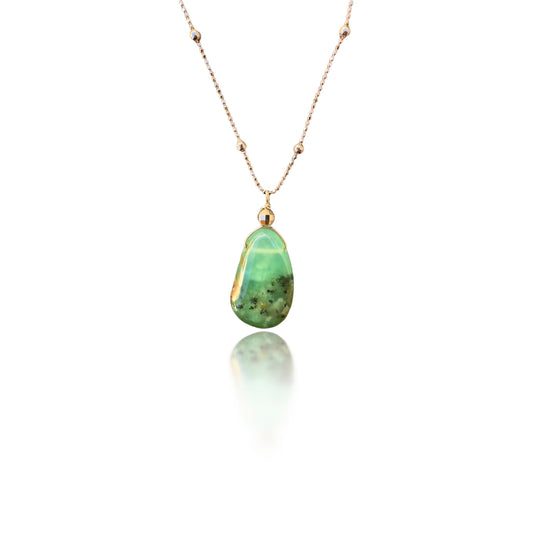 Renewal Pendant with Chrysoprase and Rose Gold