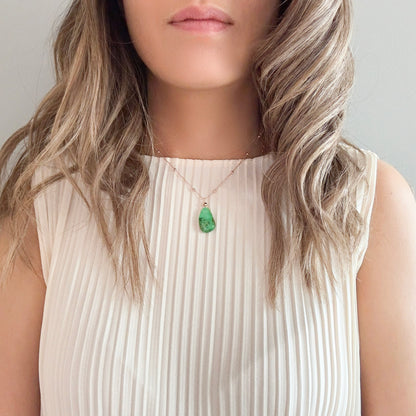 Renewal Pendant with Chrysoprase and Rose Gold