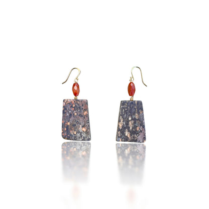 Strength Earrings with Carnelian and Picture Jasper