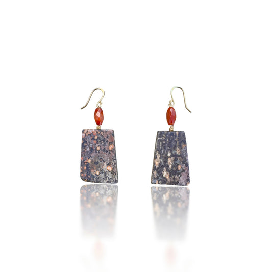 Strength Earrings with Carnelian and Picture Jasper