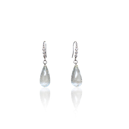 Clarity Earrings – Clear Quartz Briolette & Sterling Silver