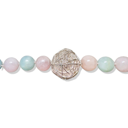 Tranquillity Necklace with Mix Beryl and Pure Silver Bead