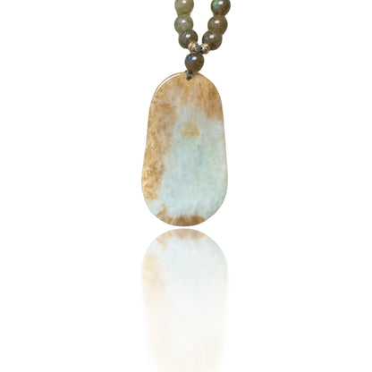 Transforming Necklace with Labradorite and Burma Jade Fish Pendant