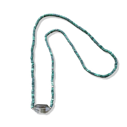 Transforming Necklace With Malachite and Rutilated Quartz