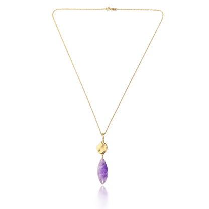 Calming Pendant with Amethyst and Gold
