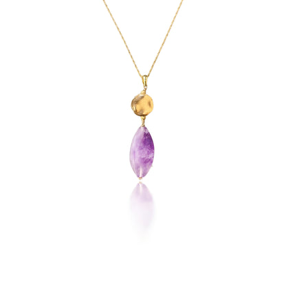 Calming Pendant with Amethyst and Gold