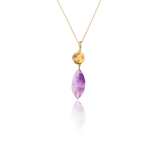 Calming Pendant with Amethyst and Gold