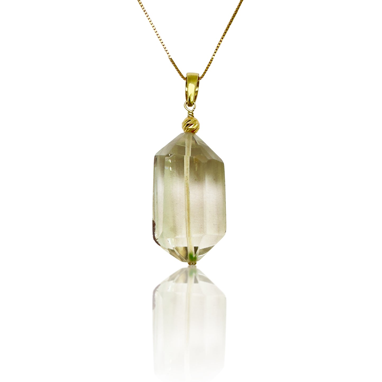 Clarity Pendant – Clear Quartz & Yellow Gold