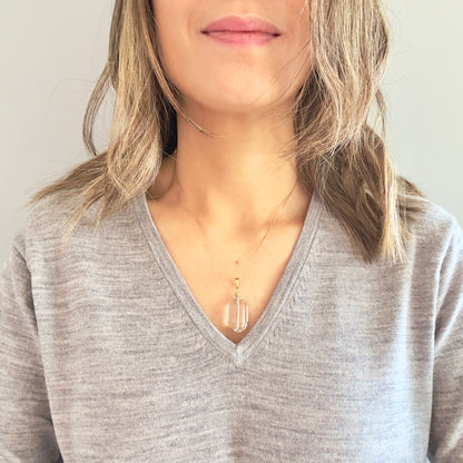 Clarity Pendant – Clear Quartz & Yellow Gold