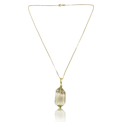 Clarity Pendant – Clear Quartz & Yellow Gold