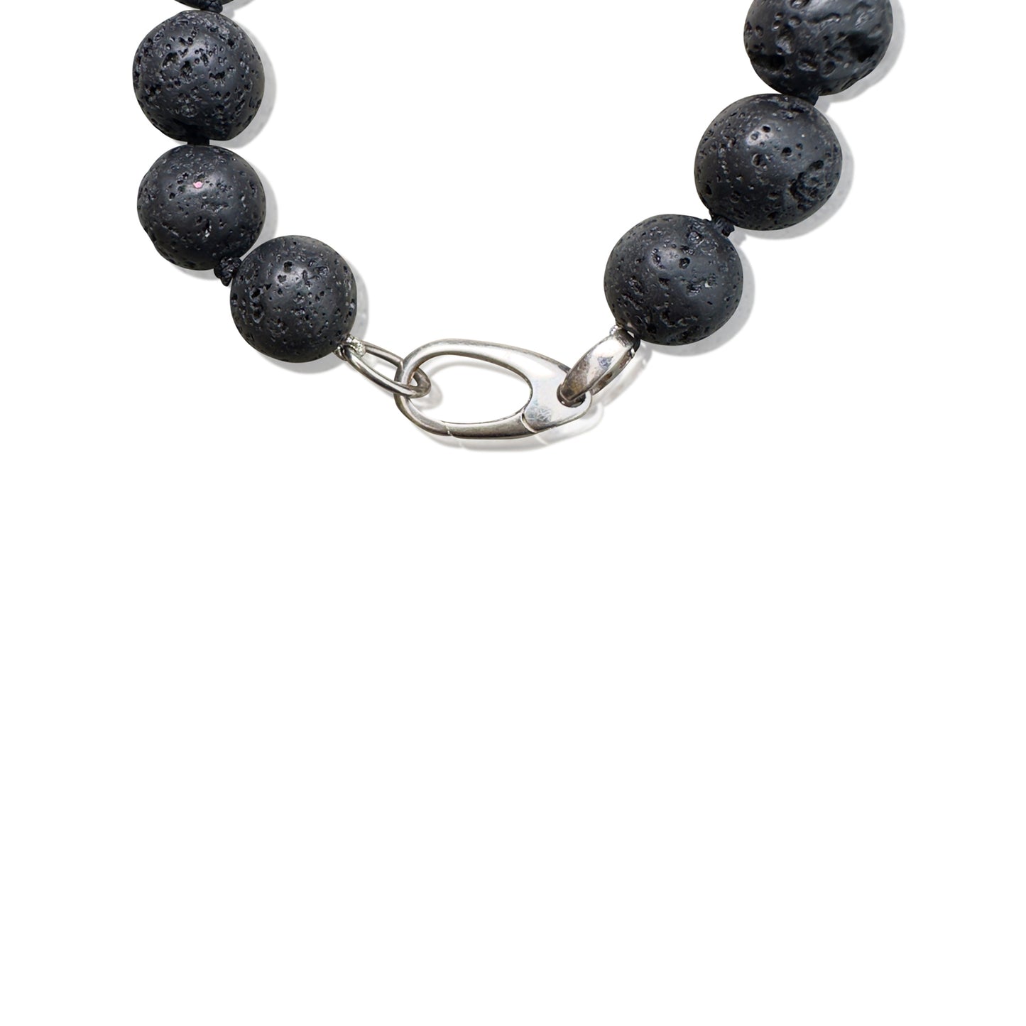 Grounding Bracelet – Black Lava & Silver Cross