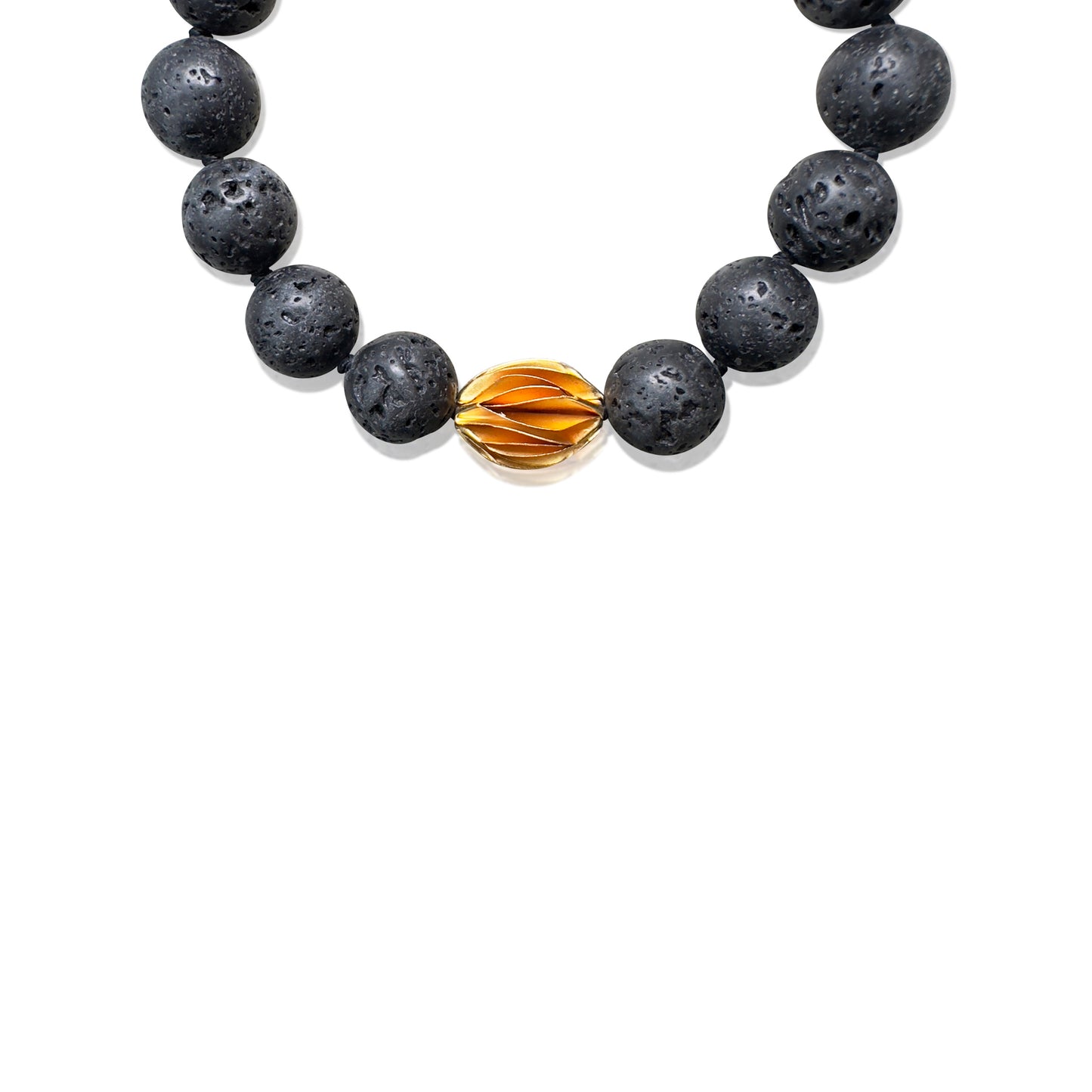 Grounding Bracelet – Black Lava & Yellow Gold