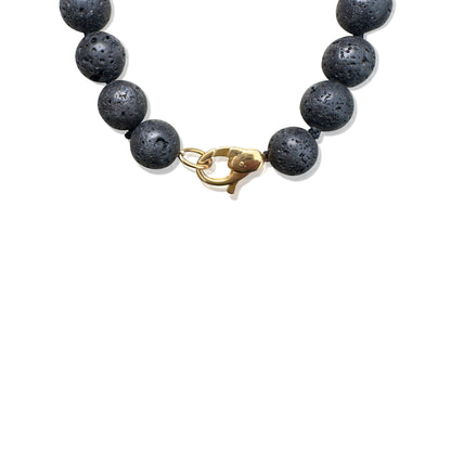 Grounding Bracelet – Black Lava & Yellow Gold