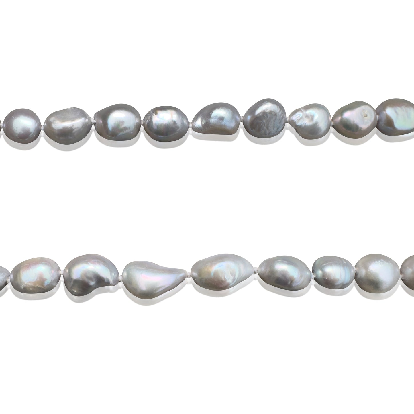 Harmony Necklace – Silver Freshwater Pearl & White Agate Gourd