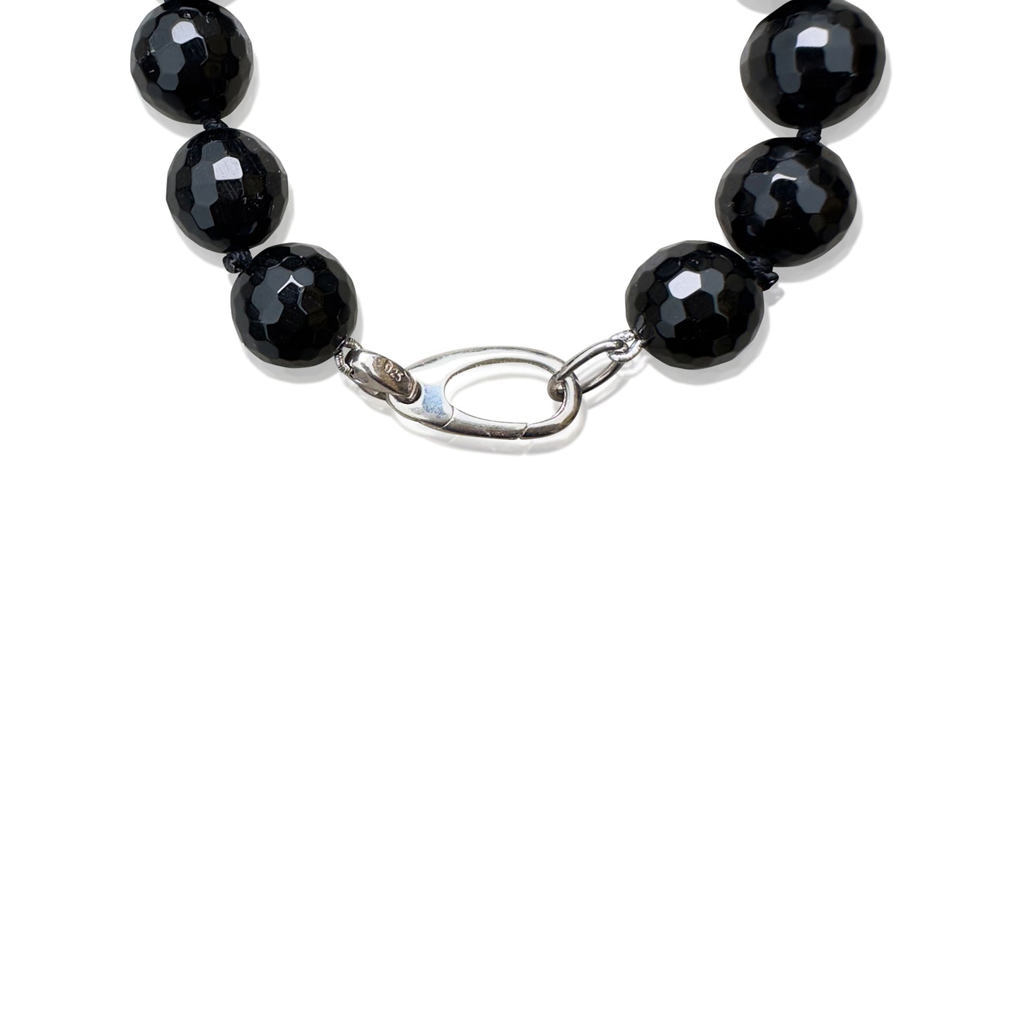 Protection  Bracelet – Black Onyx & Silver cubic zirconia Bead