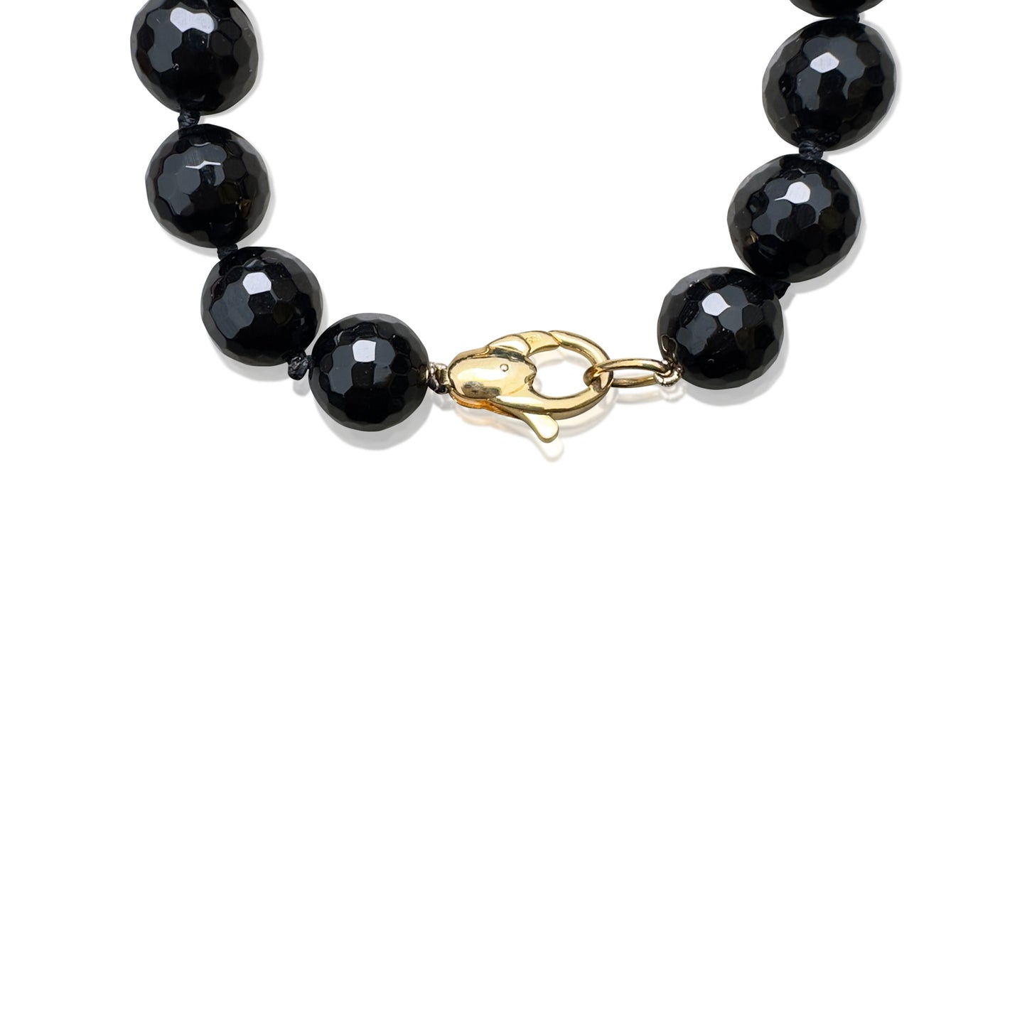 Protection  Bracelet – Black Onyx & Yellow Gold Cubic Zirconia Bead